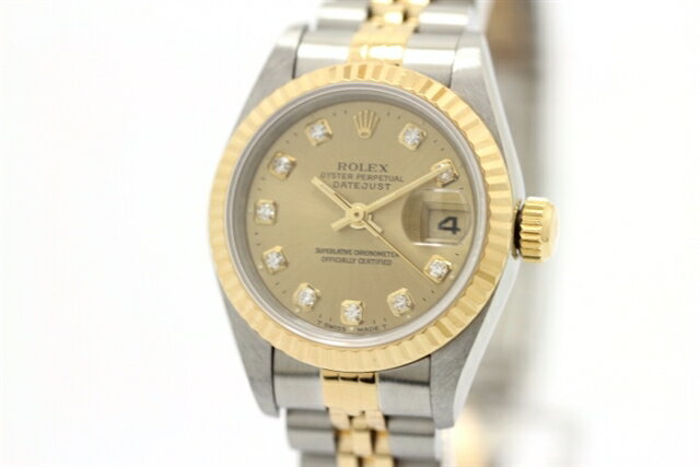 【送料無料】ROLEX ロレックス デイトジャスト 69173G シャンパン10PD YG/SS オートマチック W番　【460】【中古】【大黒屋】