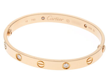 【送料無料】Cartier カルティエ　ラブブレス　ハーフダイヤモンド　ピンクゴールド　27.3g　＃16　旧型　【436】【中古】【大黒屋】