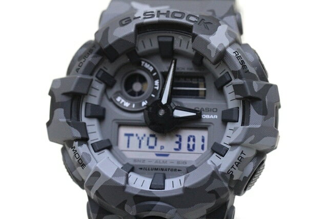 CASIO　カシオ　G-SHOCK　男性用クォーツ時計　ステンレス　ラバー　グレーカモフラージュ　GA-700CM-8AJF【470】【中古】【大黒屋】