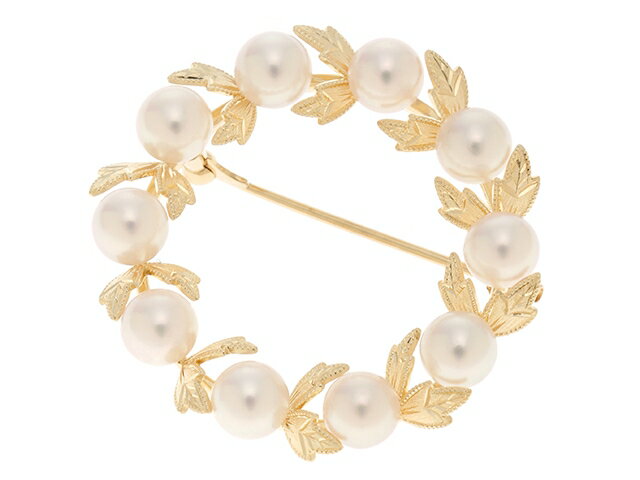 【送料無料】MIKIMOTO ミキモト ブローチ K18（イエローゴールド）P（パール）9.1g【205】【中古】【大黒屋】のサムネイル