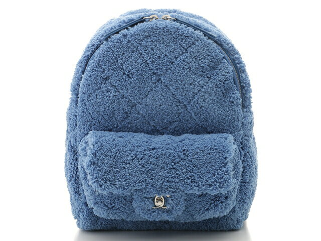 【送料無料】CHANEL　シャネル　バックパック　バックパック　パイル　ラムスキン　ブルー【472】【中古】【大黒屋】のサムネイル