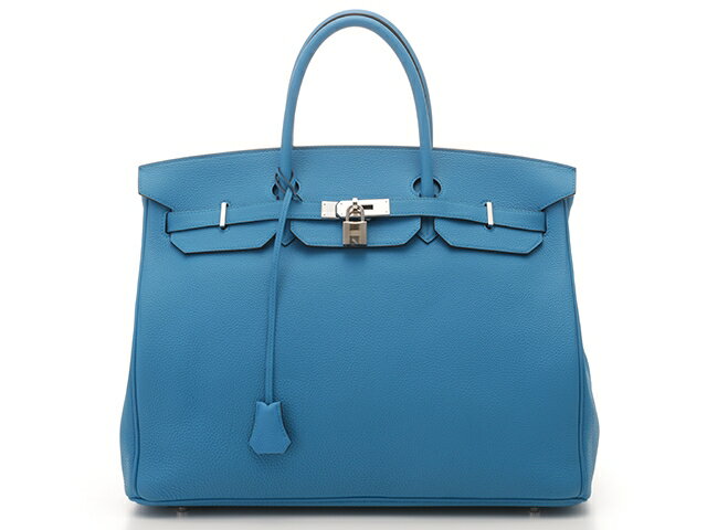 [送料無料]HERMES 　エルメス　バッグ　トゴ　 バーキン40 ハンドバッグ バーキン40 ブルーサンジバル/SV シルバー金具　A刻印　2017年【472】AH【中古】【大黒屋】のサムネイル