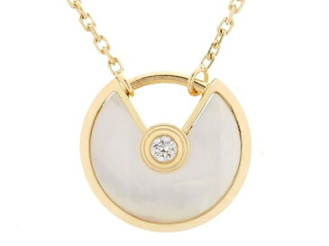 【送料無料】Cartier カルティエ 貴金属・宝石 アミュレットネックレス XSサイズ YG イエローゴールド B3047100 3.0g ホワイトマザーオブパール ダイヤモンド 【200】【中古】【大黒屋】
