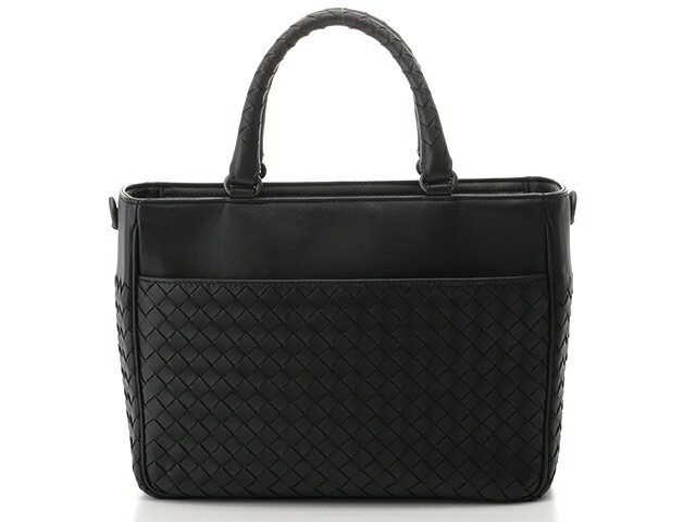 【送料無料】BOTTEGA VENETA 2wayショルダー ショルダーバッグ 2wayショルダー カーフ/イントレチャート　ブラック【431】【中古】【大黒屋】