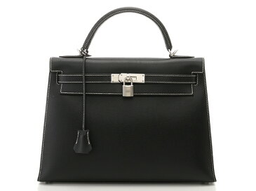 【送料無料】HERMES 　エルメス　バッグ　 ケリー32　 ハンドバッグ　 ブラック/SV　【430】【中古】【大黒屋】