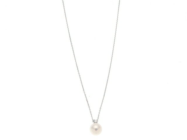 【送料無料】TASAKI　タサキ　パールネックレス　K18ホワイトゴールド　パール　ダイヤモンド0.05ct　【431】【中古】【大黒屋】のサムネイル