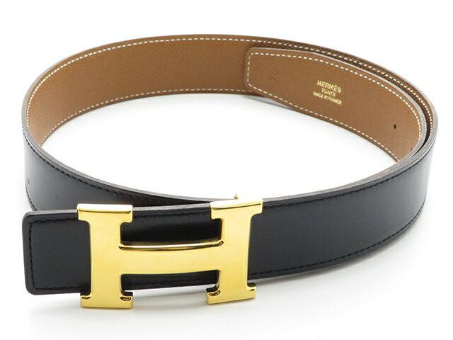 HERMES　エルメス　ベルト　コンスタンスベルト　カーフ　ブラック　ゴールド　ゴールド金具　70cm　□A刻印　1997年製　【430】【中古】【大黒屋】のサムネイル