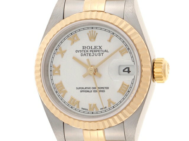 【送料無料】ROLEX ロレックス　時計 デイトジャスト オートマチック 79173　Y番(2002年頃製造)　ホワイトローマ文字盤　26.0mm　YG/SS　イエローゴールド/ステンレス　100m防水【473】【中古】【大黒屋】