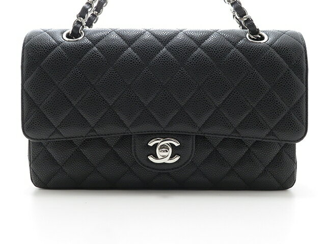 CHANEL バッグ マトラッセWフラップチェーンショルダ ショルダーバッグ キャビア　ブラック【430】【中古】【大黒屋】のサムネイル