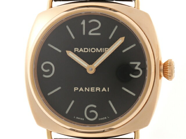 【送料無料】PANERAI 時計 ラジオミール PAM00231　手巻き時計 　黒文字盤　PG/革　 ...