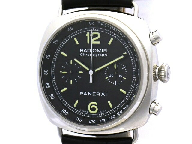 【送料無料】PANERAI ラジオミールクロノ PAM00288 ブラック文字盤 ステンレス 男性用 ...