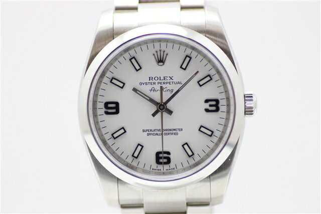 【送料無料】ROLEX　ロレックス　SS　エアキング　114200　白3・6・9文字盤　自動巻　【412】【中古】【大黒屋】