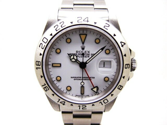 【送料無料】ROLEX　ロレックス　エクスプローラー2　16570　N番　トリチウム　オートマチック　SS　WH　【432】【中古】【大黒屋】