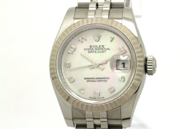 【送料無料】ROLEX ロレックス デイトジャスト 179174NA シェルアラビア ルーレット W ...