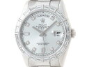 【送料無料】ROLEX　ロレックス　デイデイト　118366A　バケットダイヤ　シルバー文字盤　Z番　プラチナ　【472】【中古】【大黒屋】