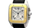 【送料無料】Cartier　カルティエ　サントス100クロノグラフ　W20091X7　YG／SS／革 ...