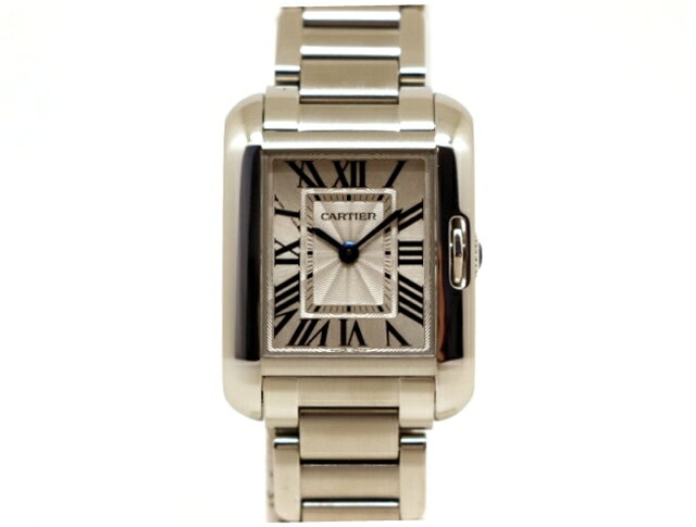 【送料無料】Cartier　カルティエ　時計　タンクアングレース SM　W5310022　シルバー文字盤　ステンレススチール　レディース　【200】【中古】【大黒屋】のサムネイル
