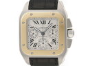 【送料無料】Cartier　カルティエ　サントス100クロノ　W20091X7　イエローゴールド/ス ...