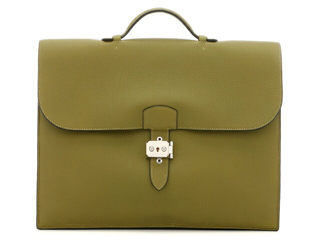 【送料無料】HERMES エルメス　ビジネスバッグ　サックアデペッシュ38 マチ2　サルトルース　シルバー金具　刻印□K【472】【中古】【大黒屋】