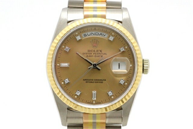 【送料無料】ROLEX　ロレックス　デイデイト　18239ABIC　YG/PG/WG　トリドール　S番　【432】【中古】【大黒屋】