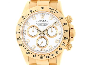 【送料無料】ROLEX ロレックス メンズ 時計 デイトナ 116528G オートマチック イエローゴールド YG ホワイト 8Pダイヤインデックス ランダム番 100m防水 【436】【中古】【大黒屋】