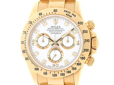 【送料無料】ROLEX　ロレックス　メンズ　時計　デイトナ　116528G　 オートマチック　イエローゴールド　YG　ホワイト　8Pダイヤインデックス　ランダム番　100m防水　【436】【中古】【大黒屋】