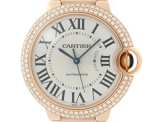 【送料無料】Cartier　カルティエ　バロンブルー36.0mm　ダイヤベゼル　WE9005Z3　 PG　【430】【中古】【大黒屋】