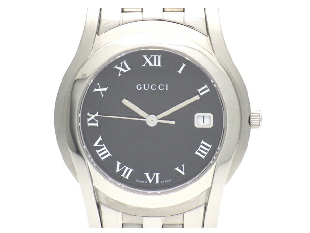 GUCCI　グッチ　時計　YA055302　5500M　デイト　SS　クオーツ　黒文字盤　ブラック　【431】【中古】【大黒屋】のサムネイル