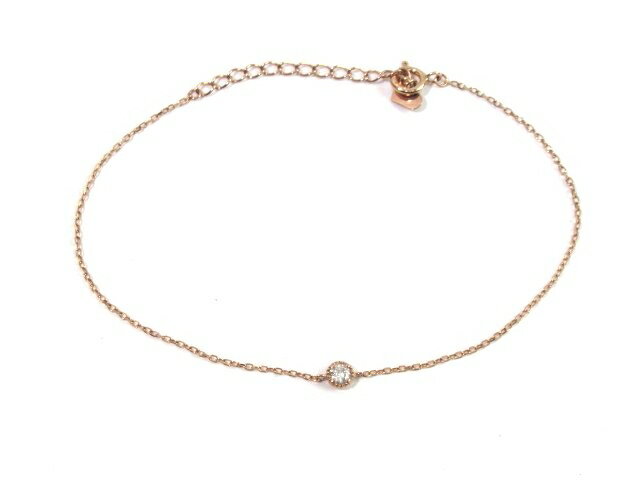 【送料無料】TSUTSUMI　ツツミ　ブレスレット　K10PG　ピンクゴールド　ダイヤモンド　0.5g　一粒ジュエリー【460】【中古】【大黒屋】のサムネイル