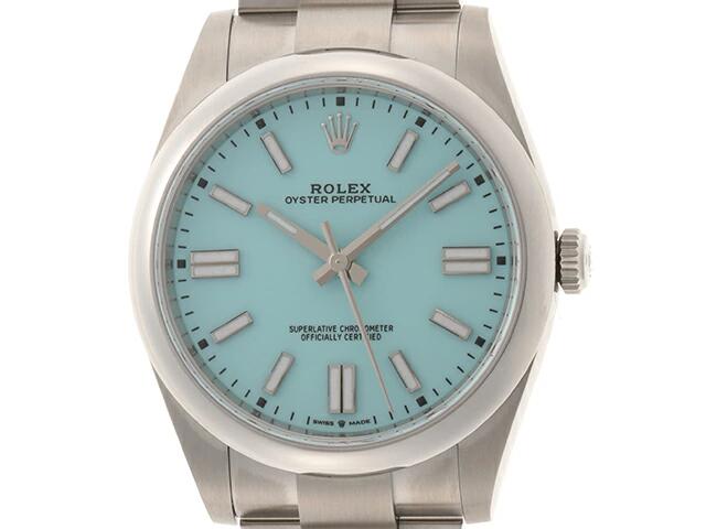 ROLEX ロレックス オイスター パーペチュアル 41 124300 腕時計 ステンレススチール SS 自動巻き ターコイズ文字盤 メンズ【中古】