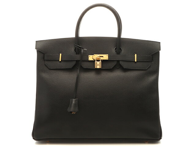 樂天商城 - HERMES エルメス バッグ バーキン40 ブラック/GP ハンドバッグ アルデンヌ ブラック ユニセックス【中古】