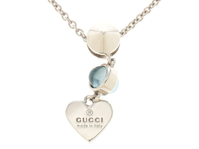 乐天商城 - GUCCI グッチ ジュエリー ハートモチーフ 貴金属・宝石 325871 ネックレス シルバー925 SV925/ブルートパーズ SV925 レディース【中古】