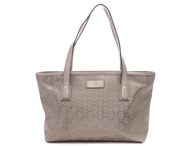 乐天商城 - GUCCI グッチ バッグ GGインプリメ トートバッグ メタリックピンクベージュ PVC/ バッグ 211138 ハンドバッグ コーティングキャンバス /レザー グレー レディース【中古】