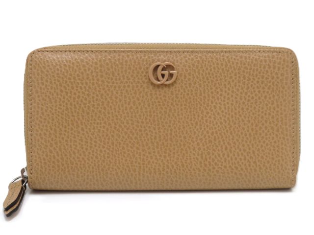 乐天商城 - GUCCI グッチ バッグ ダブルG ジップアラウンドウォレット ベージュ レザー サイフ・小物 456117 長財布 レザー ベージュ レディース【中古】