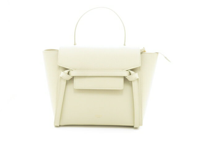 乐天商城 - CELINE セリーヌ バッグ ベルトバッグ ナノ アイボリー レザー ハンドバッグ レザー ベージュ ベージュ レディース【中古】
