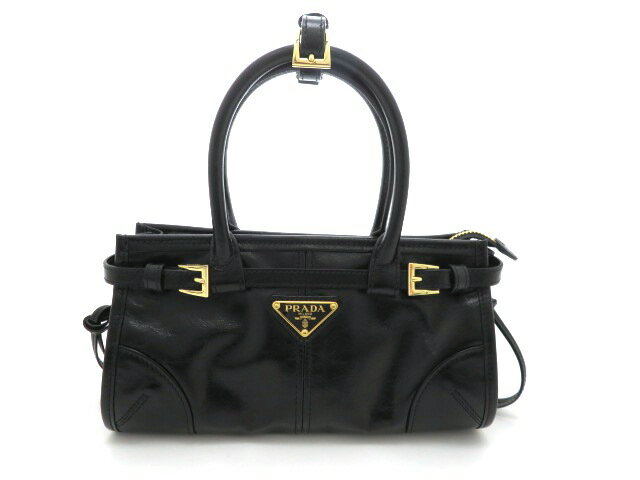 乐天商城 - PRADA プラダ ボニー ミニ ブラック 2WAYバッグ 1BA486 ショルダーバッグ レザー レディース【中古】【473】