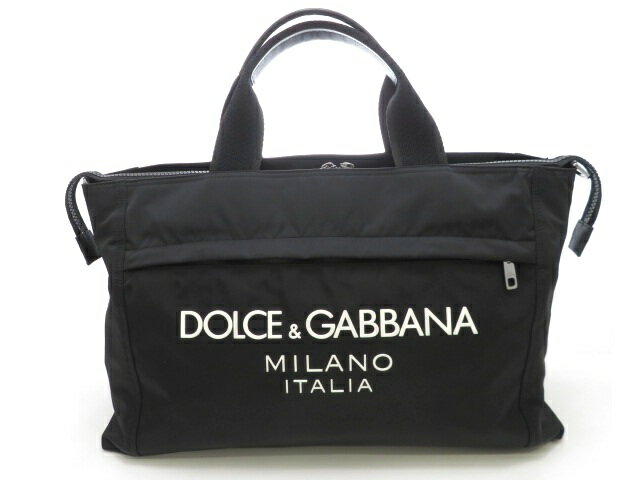 B, F, H, P, W - DOLCE&GABBANA ドルチェアンドガッバーナ ダッフルバッグ トートバッグ BM2125AG1828C653 ショルダーバッグ ナイロン ブラック メンズ【中古】【473】