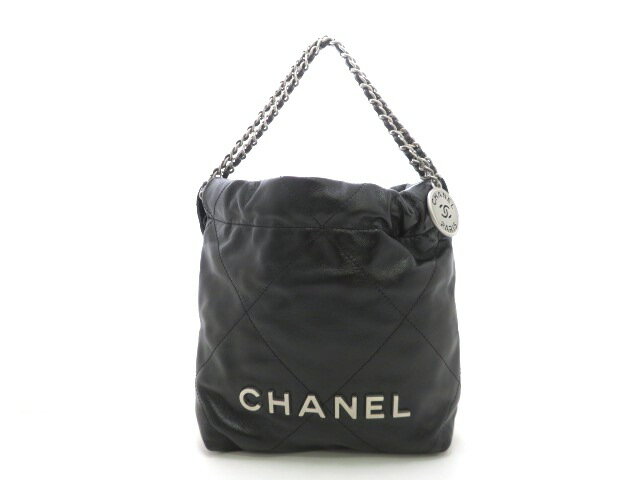 樂天商城 - CHANEL シャネル 2WAYバッグ CHANEL22 ミニ シルバー金具 ショルダーバッグ カーフ ブラック レディース【中古】【473】