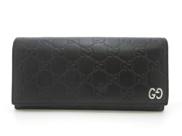 乐天商城 - GUCCI グッチ グッチシマ 2つ折ZIP 481727 長財布 レザー ブラック メンズ【中古】【473】