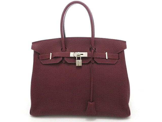 乐天商城 - HERMES エルメス バッグ バーキン35 シルバー金具 ハンドバッグ フィヨルド ルージュアッシュ □K刻印 2007年製造刻印 ユニセックス【中古】【473】