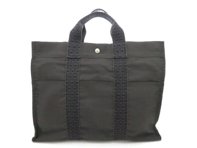 乐天商城 - HERMES エルメス エールライントートMM ハンドバッグ キャンバス グレー ユニセックス【中古】【473】