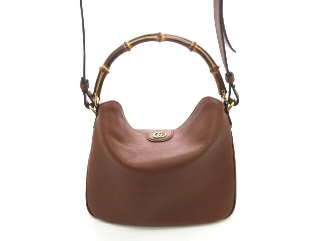 樂天商城 - GUCCI グッチ 2WAYバッグ バンブー ダイアナ ミディアム 746124 ショルダーバッグ レザー ブラウン レディース【中古】【473】