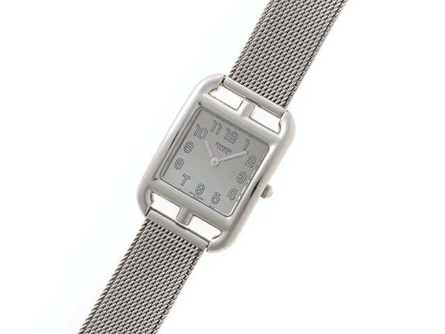 HERMES エルメス ウォッチ ケープコッド Wトゥール 時計 CC1.210a 腕時計 ステンレススチール ミラー文字盤 クオーツ レディース【中古】【472】TS