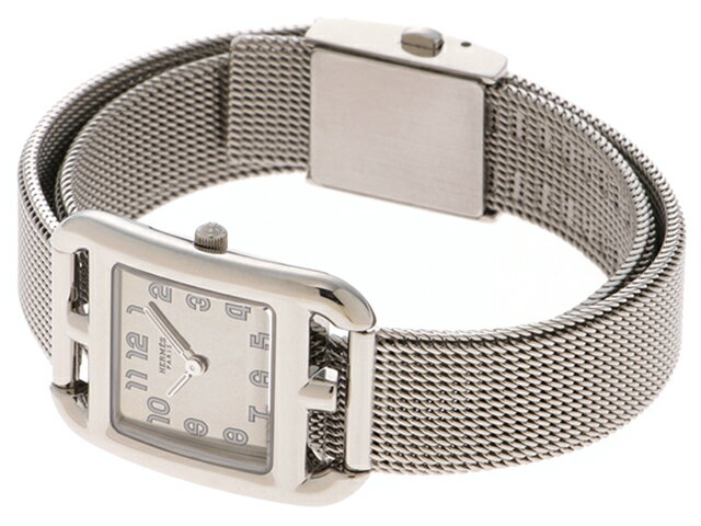HERMES エルメス ウォッチ ケープコッド Wトゥール 時計 CC1.210a 腕時計 ステンレススチール ミラー文字盤 クオーツ レディース【中古】【472】TS