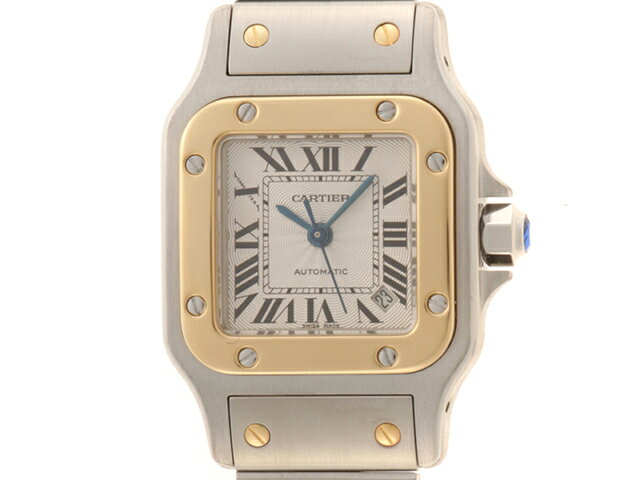 CARTIER カルティエ サントス ガルベSM W20057C4 腕時計 ステンレススチール/K18イエローゴールド K18YG シルバー文字盤 自動巻き レディース【中古】471