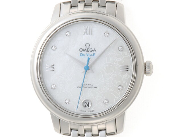 OMEGA オメガ デ・ビル プレステージ オービス テディベア 8PD 424.10.33.20.55.004 腕時計 ステンレススチール シェル文字盤 自動巻き シェル文字盤文字盤 レディース【中古】472
