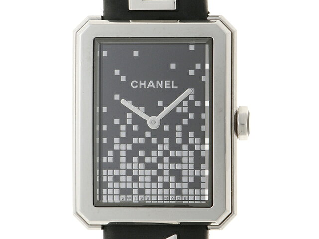 CHANEL シャネル ボーイフレンド ウォンテッド ドゥ シャネル H7470 腕時計 スティール/本革 ブラック/シルバー文字盤 クオーツ レディース【中古】472