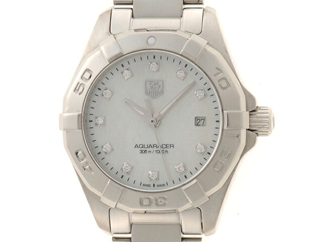 TAG HEUER タグホイヤー アクアレーサー 11PD WAY1413.BA0920 ホワイトシェル文字盤/11PD　ステンレススチール　クオーツ　レディース時計 【中古】【207】2148104058720　　　　　　