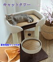 【ポイント5倍+マラソン限定クーポン】 キャットタワー 大型猫 据え置き型 猫タワー ハウス 麻紐 爪とぎ付き おしゃれ 省スペース 猫 猫用 ねこ
