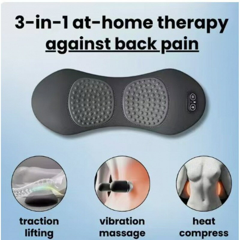 腰枕 マッサージ器 腰痛 3in1 温熱機能 振動 クッション 低反発 腰サポーター 腰椎牽引 頸椎 背中 ストレス解消 体圧分散 ストレッチ 安眠